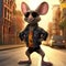 Kangaroo In Biker Jacket And Sunglasses In Disney Pixar Cartoon