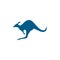 Kangaroo Blue Icon On White Background. Blue Flat Style Vector Illustration