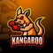 Kangaroo boxer mascot esport logo design