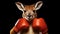 kangaroo with boxing gloves on black background
