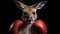Kangaroo with boxing gloves. Sport concept with a copy space.