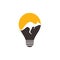 Kangaroo bulb shape concept logo Design