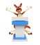 Kangaroo cartoon character with speech stage