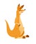 Kangaroo. Cute vector wallaby illustration, cartoon kangaroo or wallaroo on white