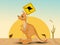 Kangaroo with danger sign