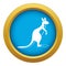 Kangaroo icon blue vector isolated