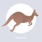 Kangaroo icon cartoon endangered wild australian animal symbol wildlife species fauna concept flat