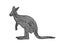 A kangaroo illustration icon in black offset line. Fingerprint s