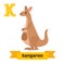 Kangaroo. K letter. Cute children animal alphabet in vector. Fun