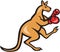 Kangaroo Kick Boxer Boxing Cartoon
