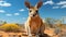 A kangaroo with large ears. Generative AI.