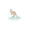 kangaroo logo template with outline style, vector illustration and inspiration logo. Save kangaroo, kangaroo care charity