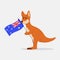 Kangaroo mascot design illustration logo