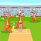 Kangaroo playing cricket