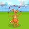 Kangaroo playing cricket