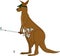 Kangaroo playing golf