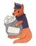 Kangaroo postman with a bag full of letters