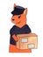 Kangaroo postman with a parcel