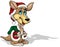 Kangaroo in a Santa Claus Costume with a Sack of Gifts