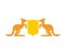 Kangaroo and Shield heraldic symbol. Australian Royal National E