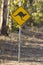 Kangaroo signal on the rural road Perth Australia nice
