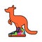 Kangaroo in sneakers isolated. Australia animal sportsman. Vector illustration.