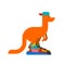 Kangaroo in sneakers isolated. Australia animal sportsman. Vector illustration.