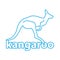 Kangaroo. Vector blue logo. icon symbol.