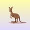 Kangaroo or wallaby icon cartoon endangered wild australian animal symbol wildlife species fauna concept flat