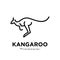 Kangaroo wallaby line logo vector icon premium illustration