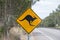 Kangaroo Warning Road Sign,