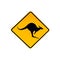 Kangaroo warning sign