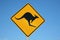 Kangaroo warning sign