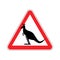 Kangaroo Warning sign. wallaby Hazard attention symbol. Danger r