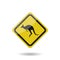 Kangaroo warning vector sign