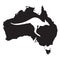 Kangaroo white silhouette of an Australian animal