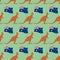 Kangaroos and Australian flag seamless pattern. Background for f