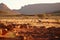 Kangaroos Hopping in Australian Outback at Sunset