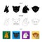 Kangaroos, llama, monkey, panther, Realistic animals set collection icons in black,flat,outline style vector symbol