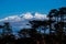 Kangchenjunga mount landscape during blue sky day time behind pi