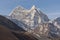 Kangtega mountain peak from Dingboche village, Everest region