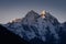 Kangtega mountain peak in a morning sunrise, Everest region trek