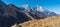 Kangtega and Thamserku mountain peak view from Dingboche village in Everest base camp trekking route. Himalaya mountains range in