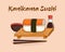 Kanikama sushi cartoon illustration