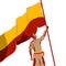 Kannada flag holding man