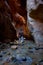 Kannaraville falls in slot canyon and river with flowing water kannaraville falls, Utah