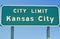 Kansas City city limit sign, MO