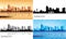 Kansas City skyline silhouettes Set