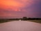 Kansas Country Dirt Road and Sunset Landscape