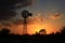 Kansas Golden Sky with Windmill Silhouette